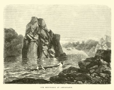 Our Shipwreck at Antihuaris by Edouard Riou